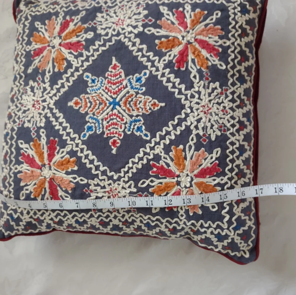 Pier 1 Embroidered Decorative Pillow